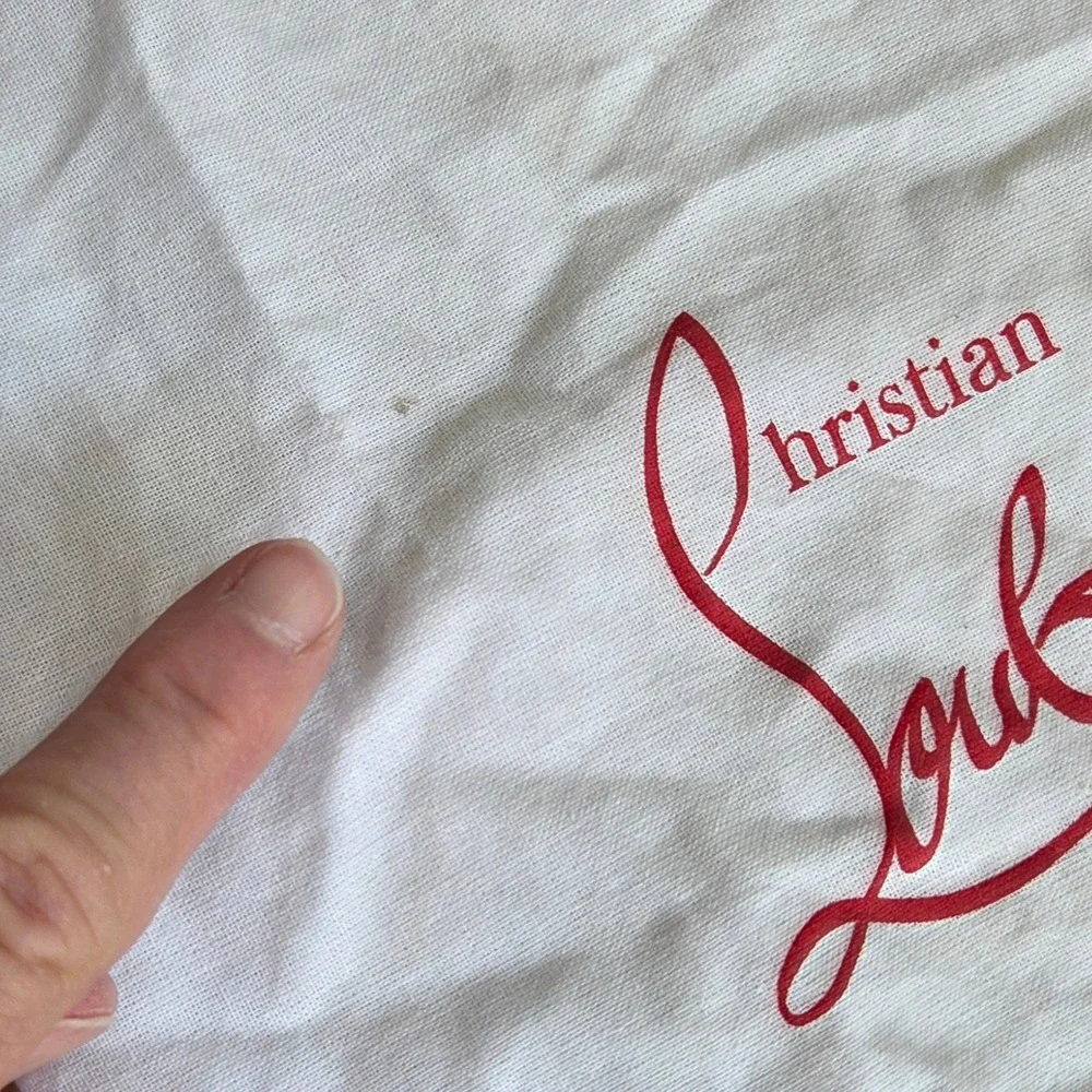 Christian Louboutin Dust Bag Set of 3 Red and White Shoe Storage‎ Pouches